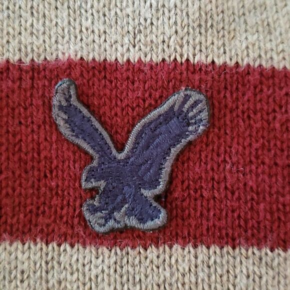 Very Nice American Eagle Vintage Fit Striped Sweater Sz L - Picture 5 of 6